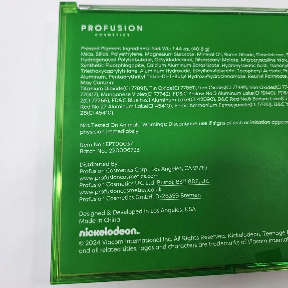 Profusion Cosmetics Teenage Mutant Ninja Turtles Eye Shadow (24) Slime Ooze New